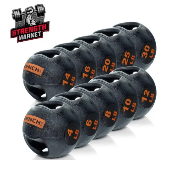 French Fitness Dual Grip Medicine Ball Set of 10 (4 to 30 lbs) (New)